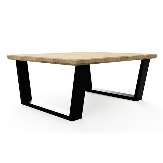 Trapezium shaped coffee table legs.