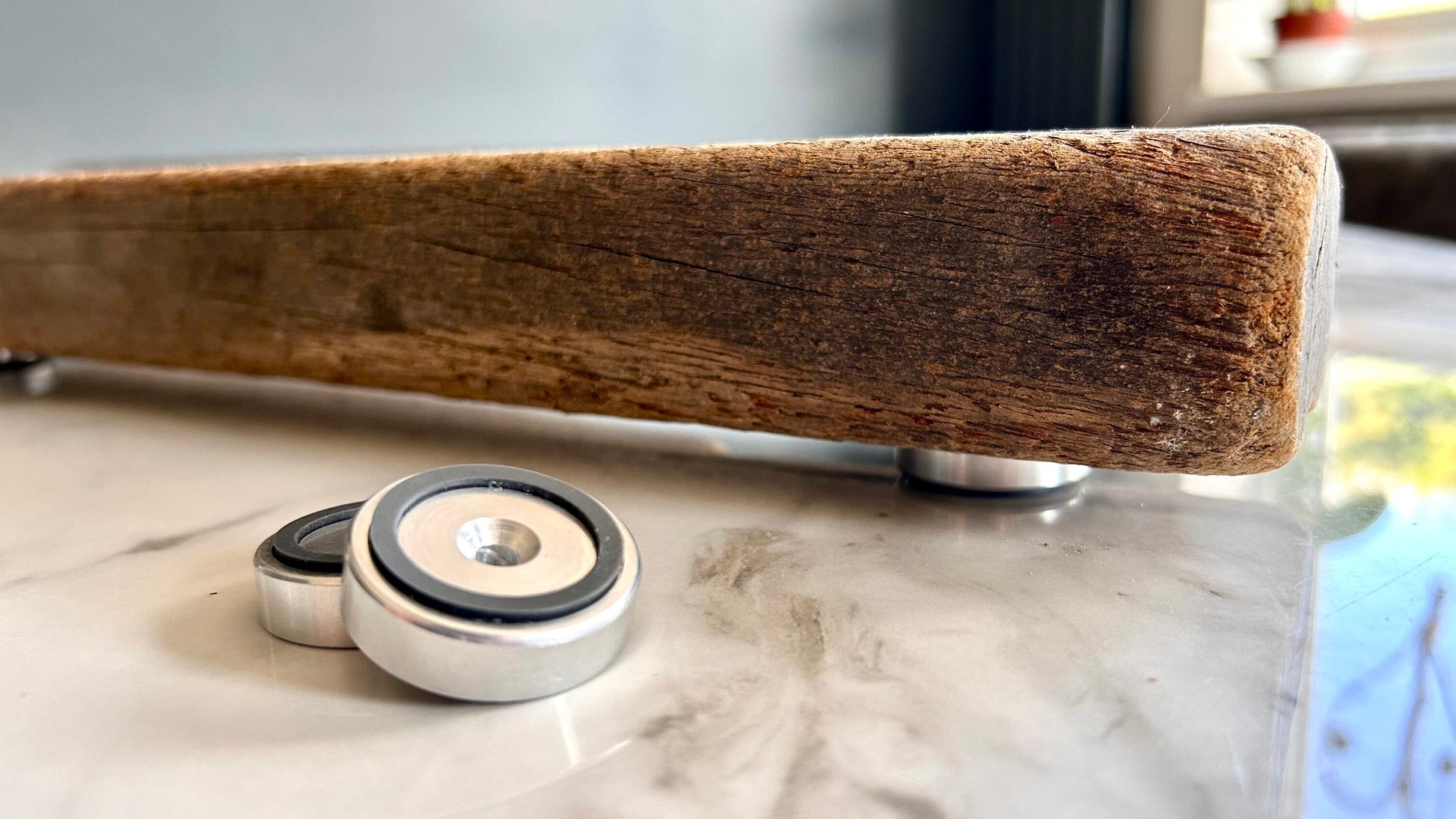 cutting board with feet.  Non slip pads for more secure and stable use.
