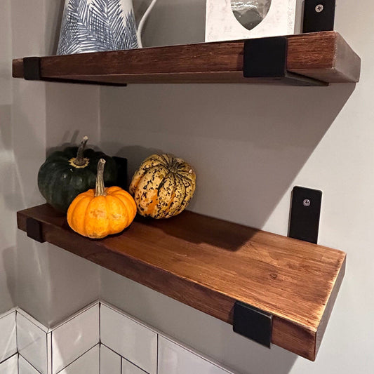Industrial style shelf brackets for Scaffold shelves