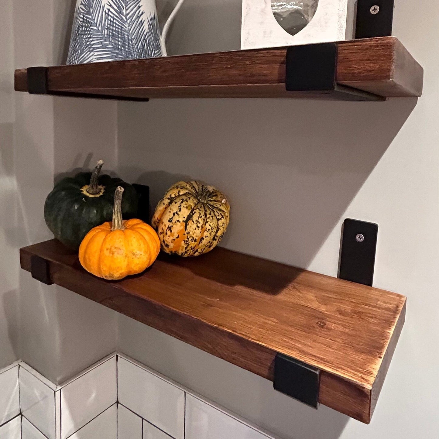 Industrial style shelf brackets for Scaffold shelves