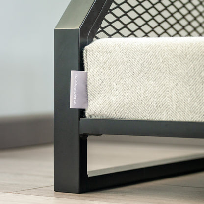 Close-up of our luxury black pet bed.